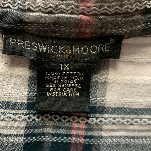 Preswick &Moore size 1X button down top - Picture 4 of 7